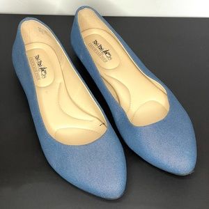 NEW Coach and Four Sparkle Blue Flats